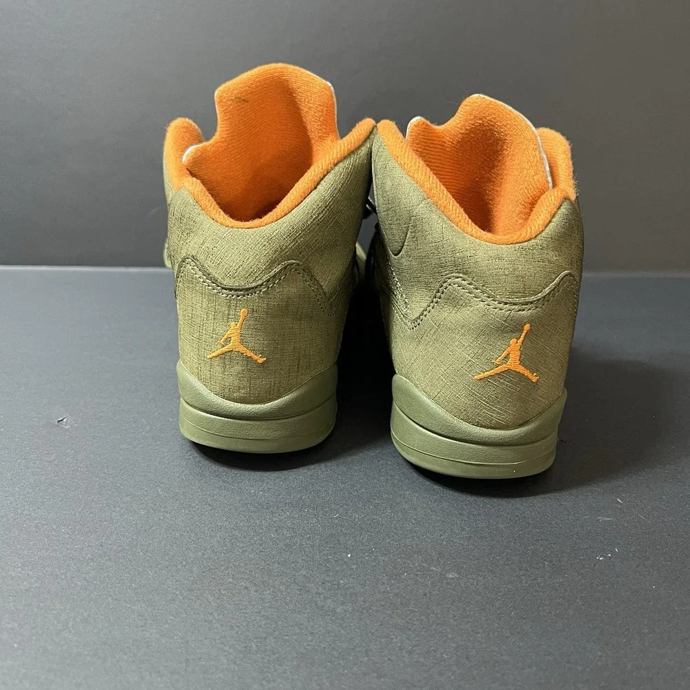 Nike Air Jordan 5 Retro Olive Army-Solar Orange Kids 440889-308 Youth Size 1Y